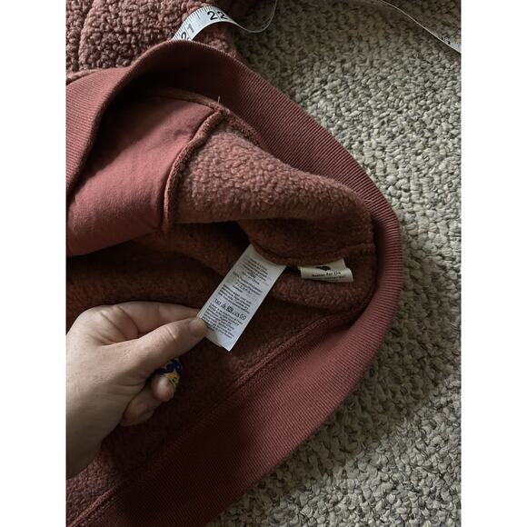 Madewell Polartec Fleece Crewneck Sweatshirt Medium Sweet Dahlia Thick Warm - Picture 7 of 8